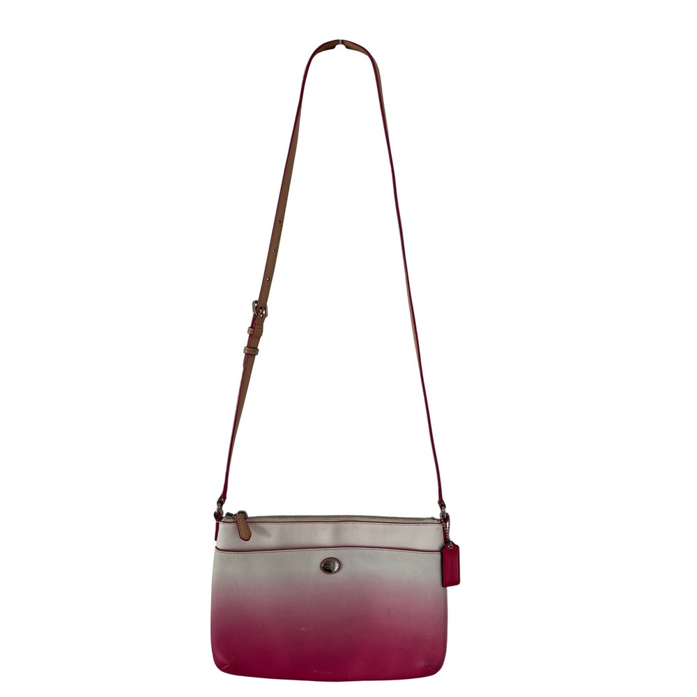 Coach Vintage Peyton Ombre Pink White Saffiano Leather Crossbody Bag